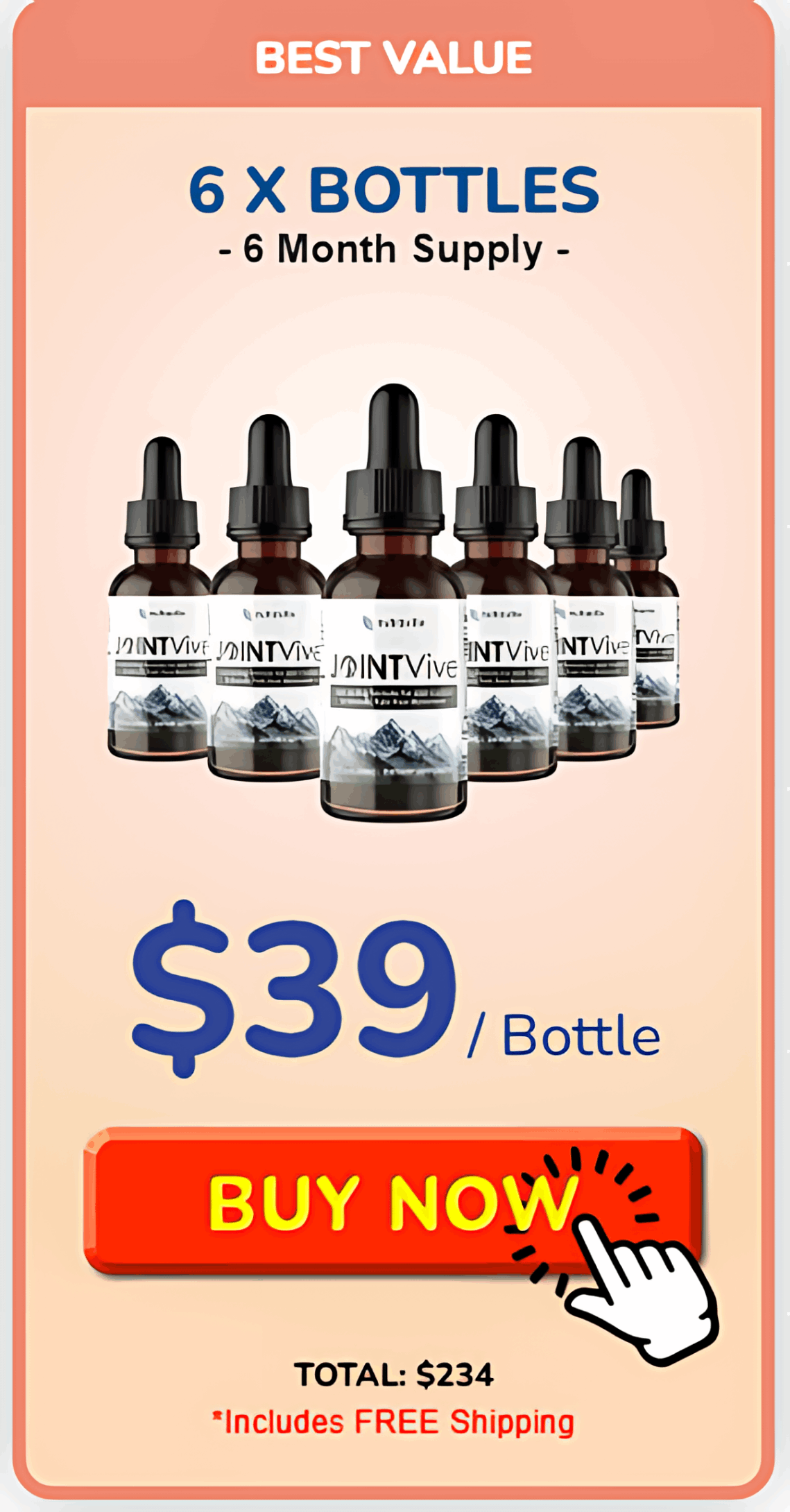 JointVive 6 bottle package for long-term joint support
